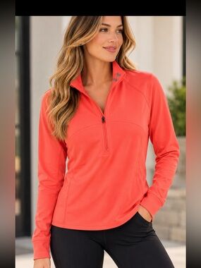 Under Armour Women’s Coral Pink Quarter-Zip Sweater